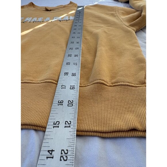 NWT Old Navy Women's Christian Graphic Sweatshirt S Mustard Yellow He Has A Plan - Picture 10 of 10
